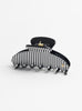 The Iconic Medium Claw Clip White Stripes from Turtle Story at Couverture & The Garbstore
front 