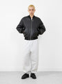 The Built Leather Bomber from Stüssy arrives in Black at Couverture & The Garbstore
model front 