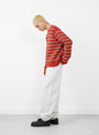 The Stripe Crew from Stüssy arrives in Brick at Couverture & The Garbstore
model side 