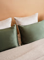 The Mulberry Silk Pillowcase from Emily's Pillow comes in Sage Green at Couverture & The Garbstore 
home 