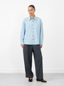 The Oversized Shirt Baby Blue from Cordera at Couverture & The Garbstore model front