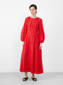 The Bonita Dress from Apiece Apart comes in Tigerlily at Couverture & The Garbstore
model front 
