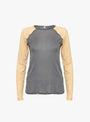 Gene Long Sleeve Tee Amber Blue and Beige from Baserange at Couverture & The Garbstore
front 