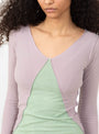 Phy Long Sleeve Tee Verbe Purple and Green from Baserange at Couverture & The Garbstore
model detail