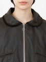 The British Oilskin Flying Jacket from Cawley comes in Olive at Couverture & The Garbstore
model collar