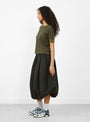 The Cias T-Shirt from Bellerose comes in Khaki and Navy Stripe at Couverture & The Garbstore 
model side