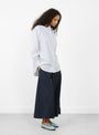 The Georgia Shirt from Bellerose arrives in White, Blue and Pink Stripe at Couverture & The Garbstore
model side 