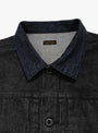 The 14oz Black Thread Denim 1st Jacket Black from Kapital at Couverture & The Garbstore
collar 