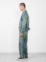 The 1st Type Denim Jacket Vertical Fade from A.PRESSE at Couverture & The Garbstore model side