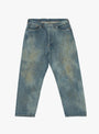 The No.37 Washed Wide Denim Pants Vertical Fade from A.PRESSE at Couverture & The Garbstore
front 