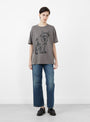 Wolf T-Shirt Grey Natural Dye from Wild Animals at Couverture & The Garbstore 
model front 