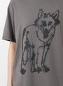 Wolf T-Shirt Grey Natural Dye from Wild Animals at Couverture & The Garbstore 
model detail