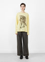 Cheetah Long Sleeve T-Shirt Yellow Natural Dye From Wild Animals at Couverture & The Garbstore
model front 
