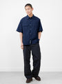 Regular Collar S/S Shirt Dark Navy from nanamica at Couverture & The Garbstore
model front