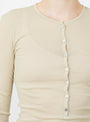 The Isabella Long Sleeve T-Shirt from Soeur in Ecru at Couverture & The Garbstore 
model detail