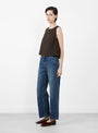 The Pampa Top from Soeur comes in Chocolate at Couverture & The Garbstore 
model front 