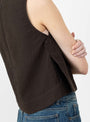The Pampa Top from Soeur comes in Chocolate at Couverture & The Garbstore 
model side 