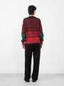 Jacquard Knit Cardigan Red from TOGA PULLA at Couverture & The Garbstore model back