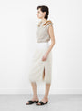 Fringe Skirt White from TOGA PULLA at Couverture & The Garbstore
model side 