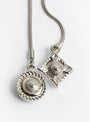 Metal Motif Loop Tie Silver from TOGA PULLA at Couverture & The Garbstore front detail 2 