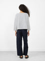 The Martha Long Sleeve T Shirt from Elliot Organics comes in Ocean Stripe at Couverture & The Garbstore
model back