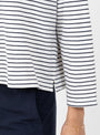 The Martha Long Sleeve T Shirt from Elliot Organics comes in Ocean Stripe at Couverture & The Garbstore
model detail