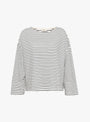 The Martha Long Sleeve T Shirt from Elliot Organics comes in Ocean Stripe at Couverture & The Garbstore
front 
