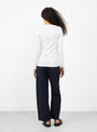 The Agnes Long Sleeve Ribbed T Shirt from Elliot Organics comes in White at Couverture & The Garbstore
model back 