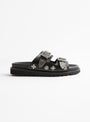 Classic Leather Buckle Sandals Black from TOGA PULLA at Couverture & The Garbstore
side
