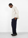 The Exact Shirt comes in Pale Office Stripe from mfpen at Couverture & The Garbstore
model side