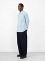 The Generous Shirt comes in Light Blue from mfpen at Couverture & The Garbstore
model side