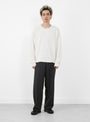 Long Sleeve Round Neck Sweater Off White Stripe from mfpen at Couverture & The Garbstore
model front 
