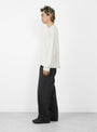 Long Sleeve Round Neck Sweater Off White Stripe from mfpen at Couverture & The Garbstore
model side
