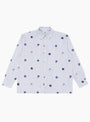 The Monogram Stripe Shirt from Pawa Speed Sports comes in White & Blue at couverture & The Garbstore
front 
