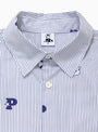 The Monogram Stripe Shirt from Pawa Speed Sports comes in White & Blue at couverture & The Garbstore
detail