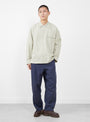 Japanese Crinkle Wray Shirt Stone from YMC at Couverture & The Garbstore
model front 