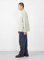 Japanese Crinkle Wray Shirt Stone from YMC at Couverture & The Garbstore
model side