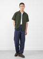 Seersucker Malick Shirt Dark Green from YMC at Couverture & The garbstore
model front