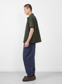 Seersucker Malick Shirt Dark Green from YMC at Couverture & The garbstore
model side