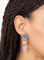 Sailboat and Shell Earrings Blue from Grainne Morton at Couverture & The Garbstore
model