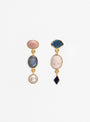 Three Charm Moving Drop Earrings Pink Pearl from Grainne Morton at Couverture & The Garbstore
front 