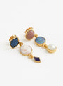 Three Charm Moving Drop Earrings Pink Pearl from Grainne Morton at Couverture & The Garbstore
side 