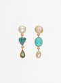 Three Charm Moving Drop Earrings Turquoise from Grainne Morton at Couverture & The Garbstore
front 