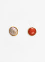Mismatched Stud Earrings Coral from Grainne Morton at Couverture & The Garbstore
front 