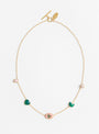 Five Charm Mini Necklace Malachite and Pink from Grainne Morton at Couverture & The Garbstore
front