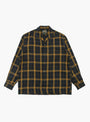 Open Collar Ombre Plaid Shirt Black Mustard from Beams Plus at Couverture & The Garbstore
front 