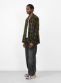 Open Collar Ombre Plaid Shirt Black Mustard from Beams Plus at Couverture & The Garbstore
model side
