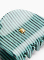 The Adorable Claw Clip Pencil Stripes Green from Turtle Story at Couverture & The Garbstore detail