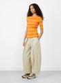 Charlotte Short Sleeve Top Orange and Yellow from YMC from Couverture & The Garbstore
side
