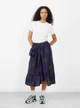 Draped Skirt Black and Blue Polka Dot from YMC at Couverture & The Garbstore
front 